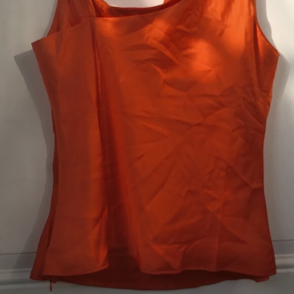 ORANGE /RUST ASYMMETRIC SATIN CAMI TOP SIZE 6 NASTY GAL COLLECTION - Picture 10 of 10